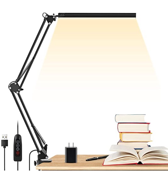 Attic lighting ideas: dimmable clamp desk light