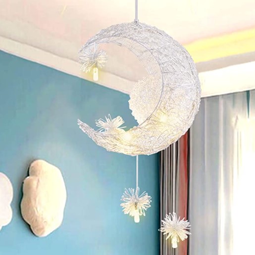 Best lighting for nursery: elegant led moon star ceiling pendant